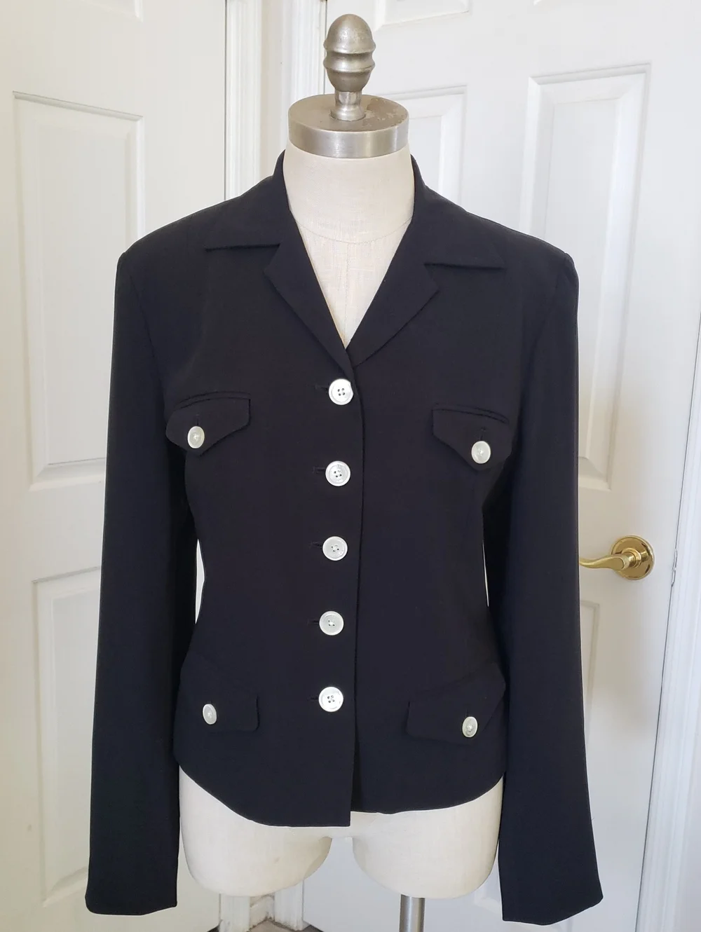 Vintage Ralph Lauren Black Silk Blazer – Size 12